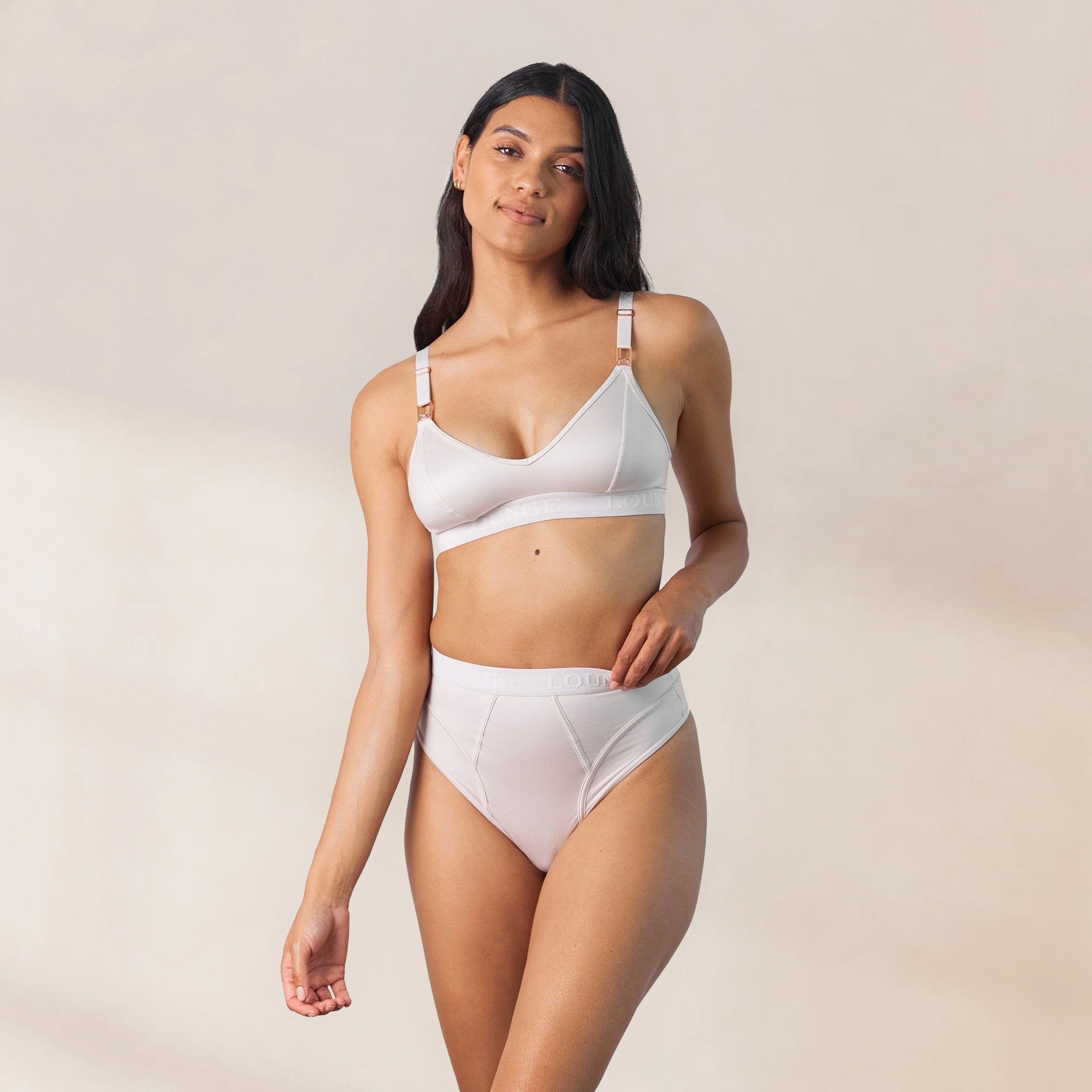 Nurture Voedingsbh & String/Slip Set - Crème – Lounge Underwear