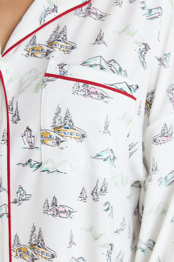 Alpine Dreams Pyjama Shirt - Ski-print