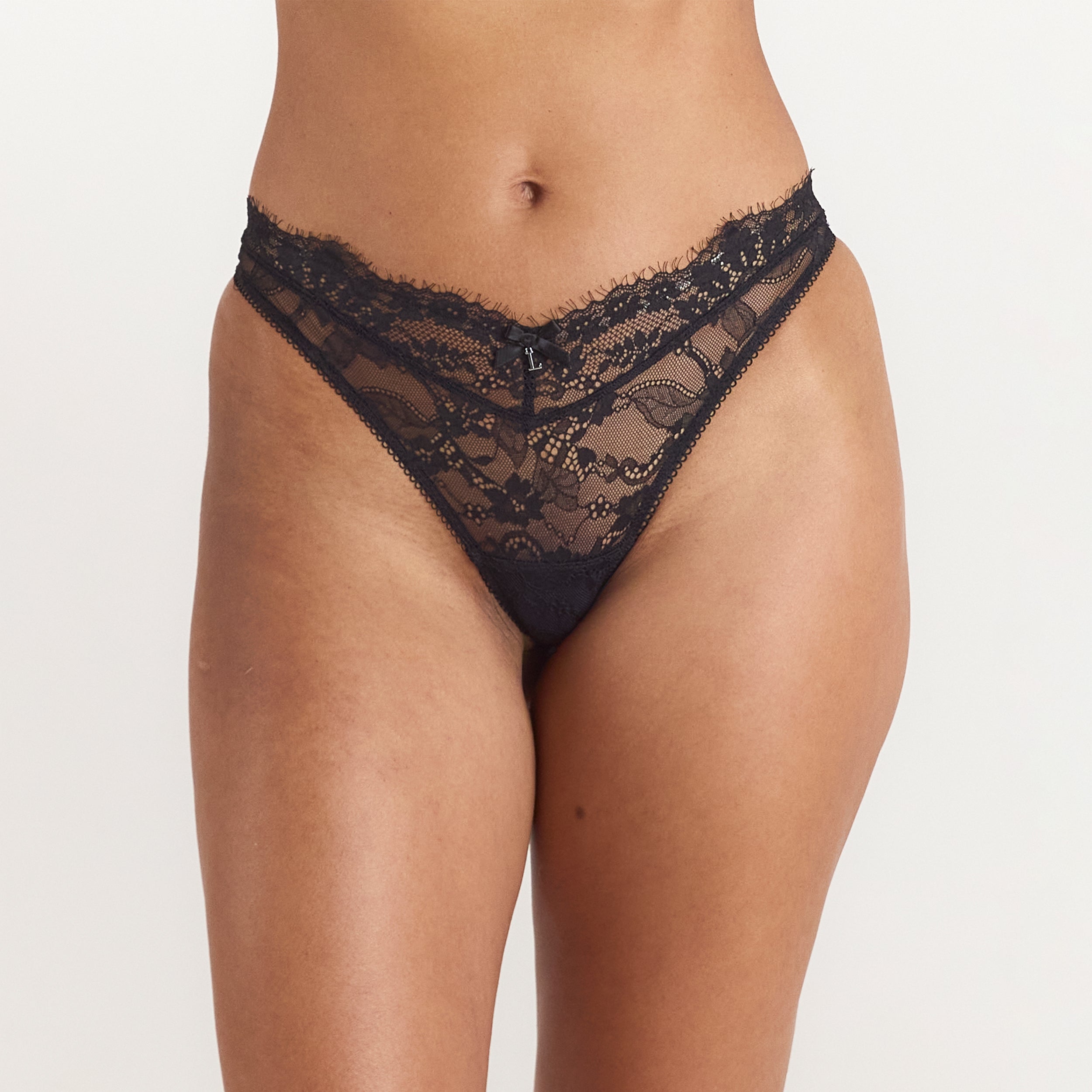Lace String - Zwart