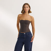 Bandeau Corset Top - Donkerbruin