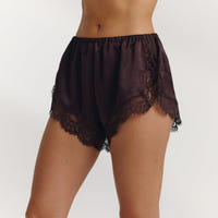 Satin Pyjama Shorts - Chocolade