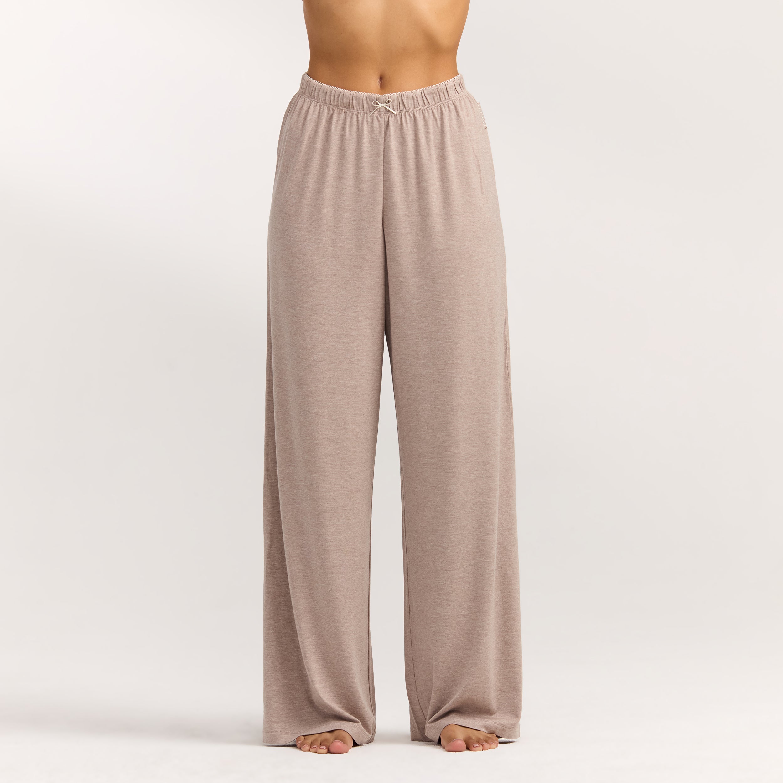 Modal Rechte Pyjama Broek - Bruin Marl