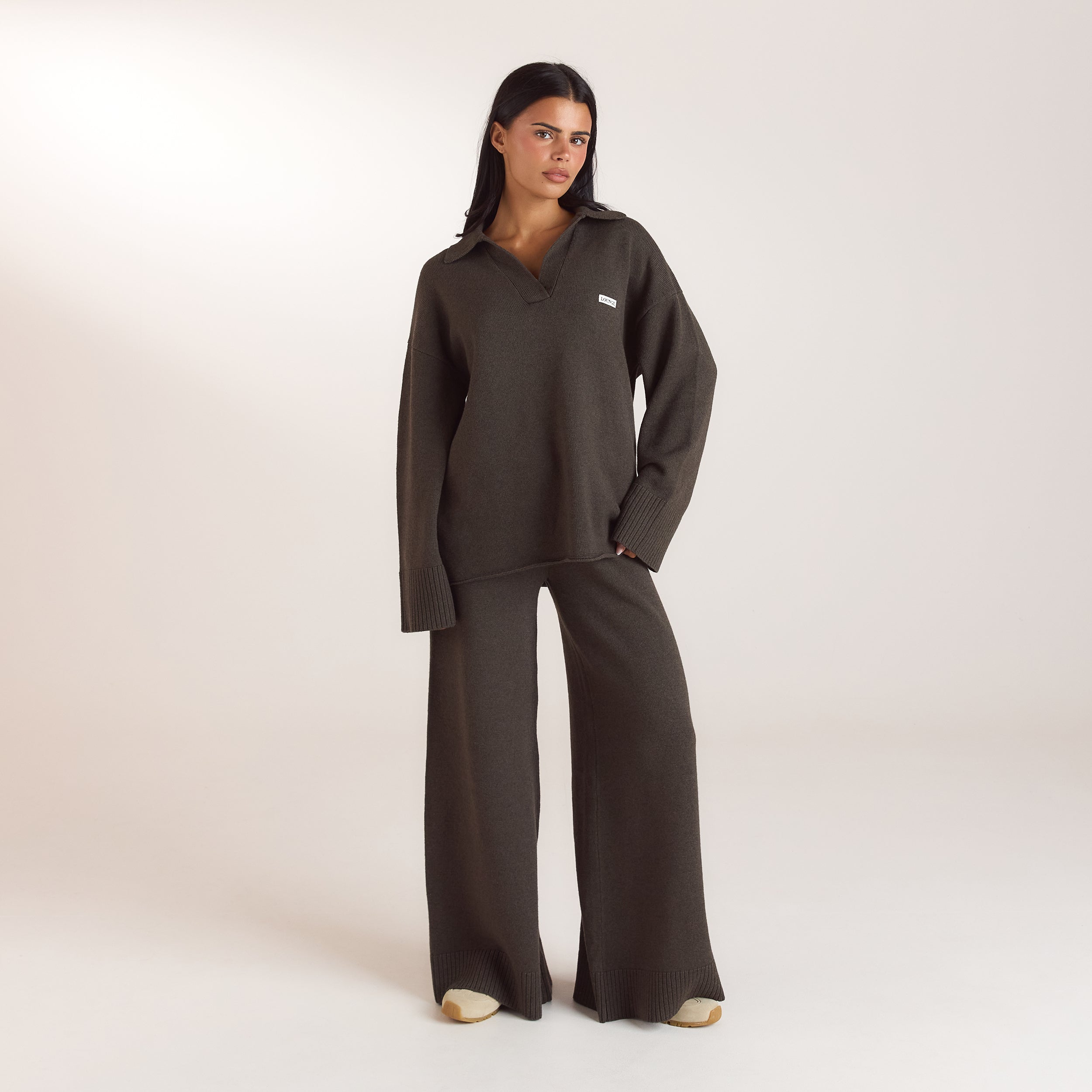 Gebreide jumper met halve sluiting | Gebreide jumper met halve sluiting - Mos