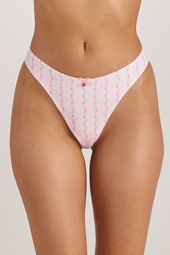 Cotton Kisses Strings (3-pack) - Roze Print alternate