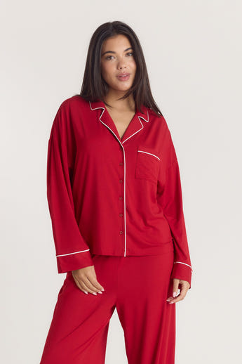 Alpine Dreams Pyjama Shirt - Rood
