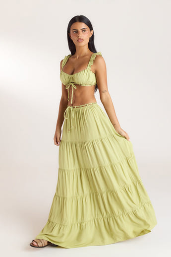 Bralette Co-ord (set) - Gewassen Limoengroen alternate