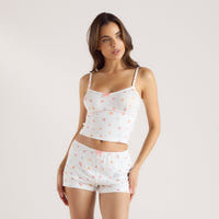 Modal Cami Pyjama Top - Witte Fruitprint