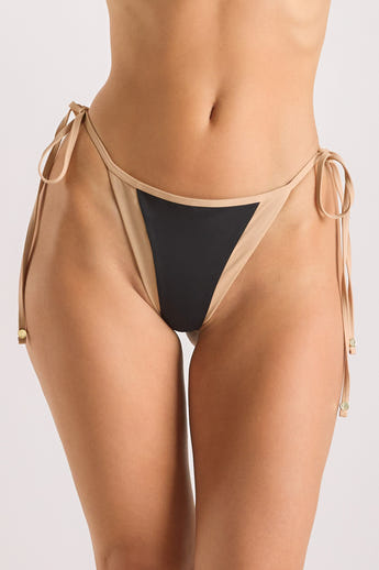 Monaco Tie Side Bikini String - Zwart