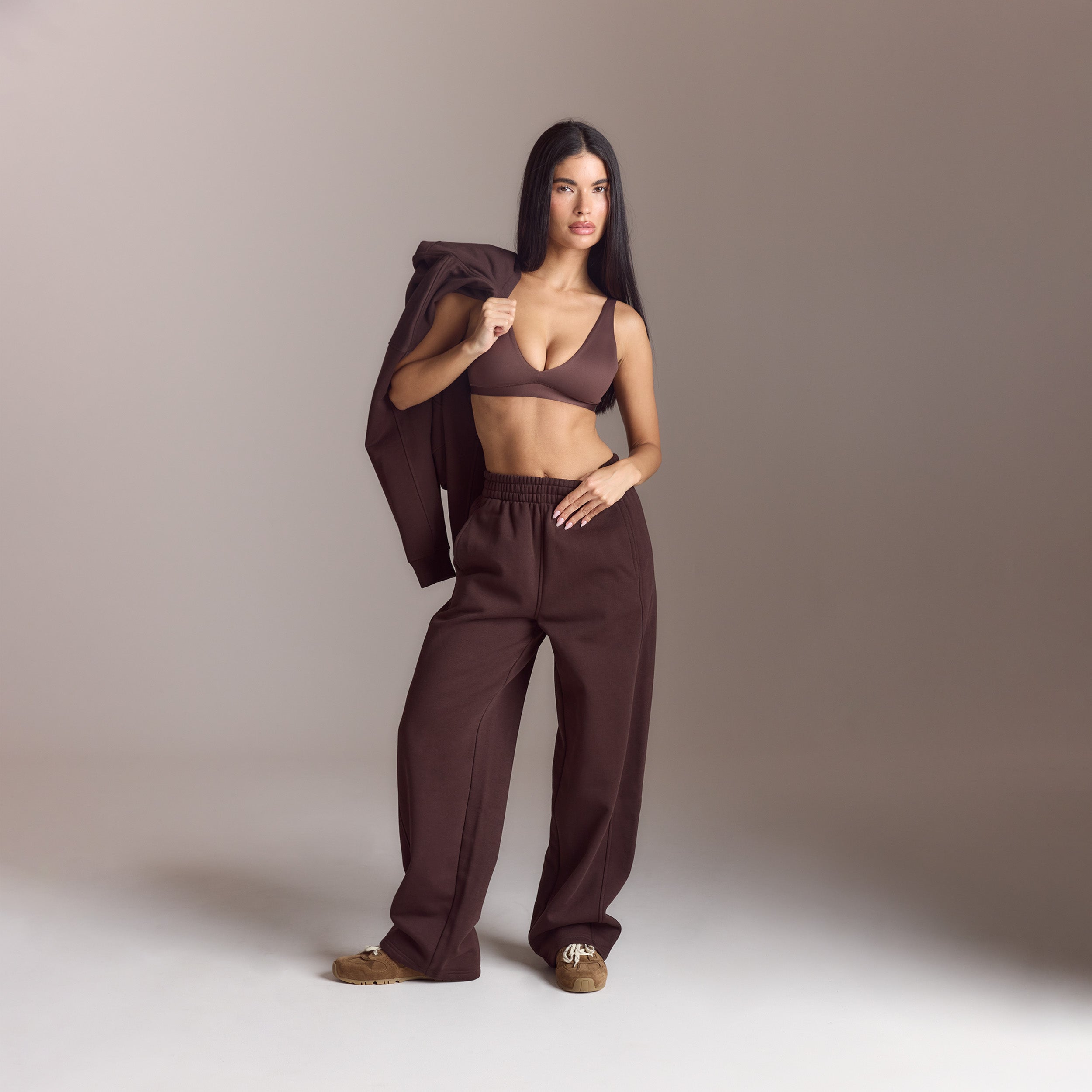 Lounge Living Rechte Joggingbroek - Chocolade