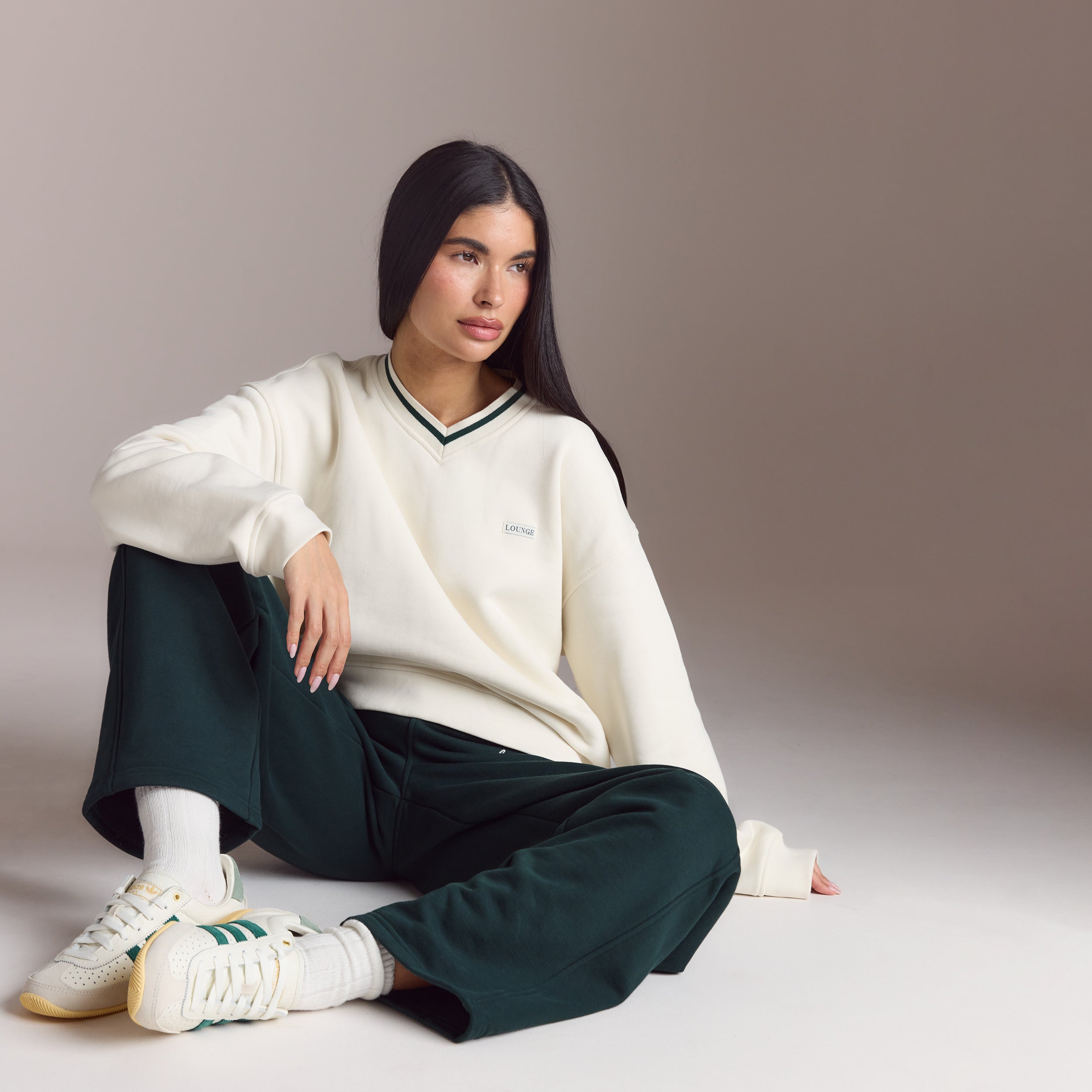 Lounge Living Trui met V-hals | Lounge Living Trui met V-hals - Crème