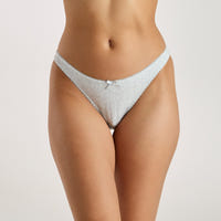 Pointelle Brazilian Slip - Grijs Marl