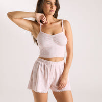 Pointelle Cami Pyjama Top - Roze Bloemenprint