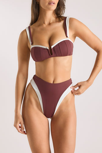 Monaco Bandeau Bikinitop - Pruim