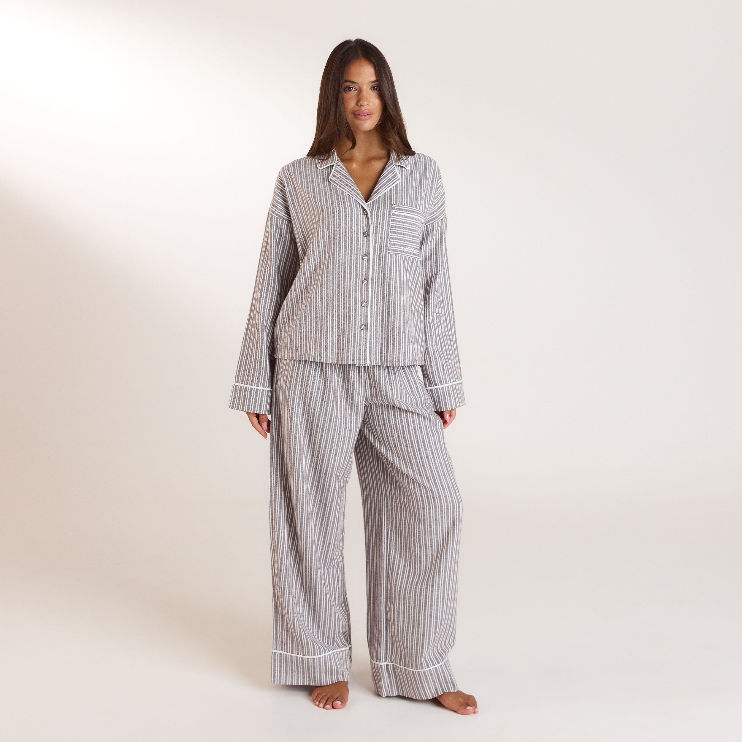 Stripe Pyjama Broek - Chocolade alternate