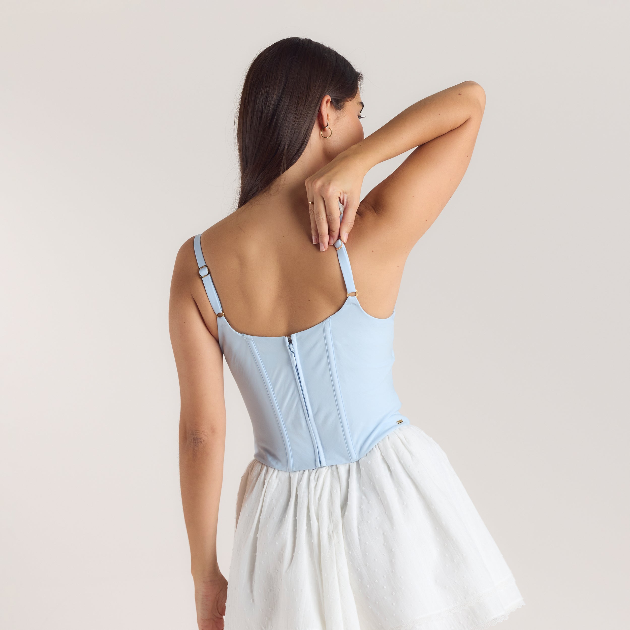 Geborduurde Corset Top | Geborduurde Corset Top - Blauw