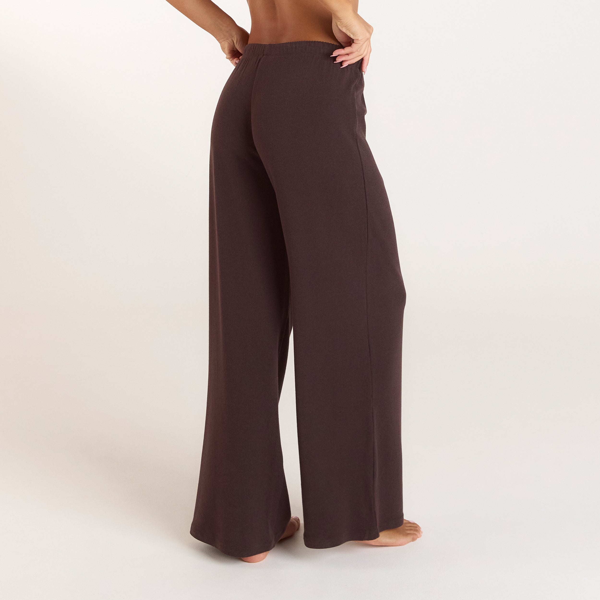Ribbed Pyjama Broek | Ribbed Pyjama Broek - Donker Chocoladekleurig