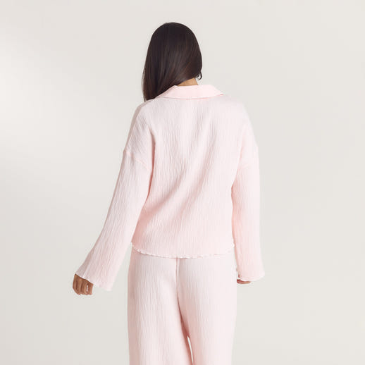 Crinkle Pyjama Shirt - Roze alternate