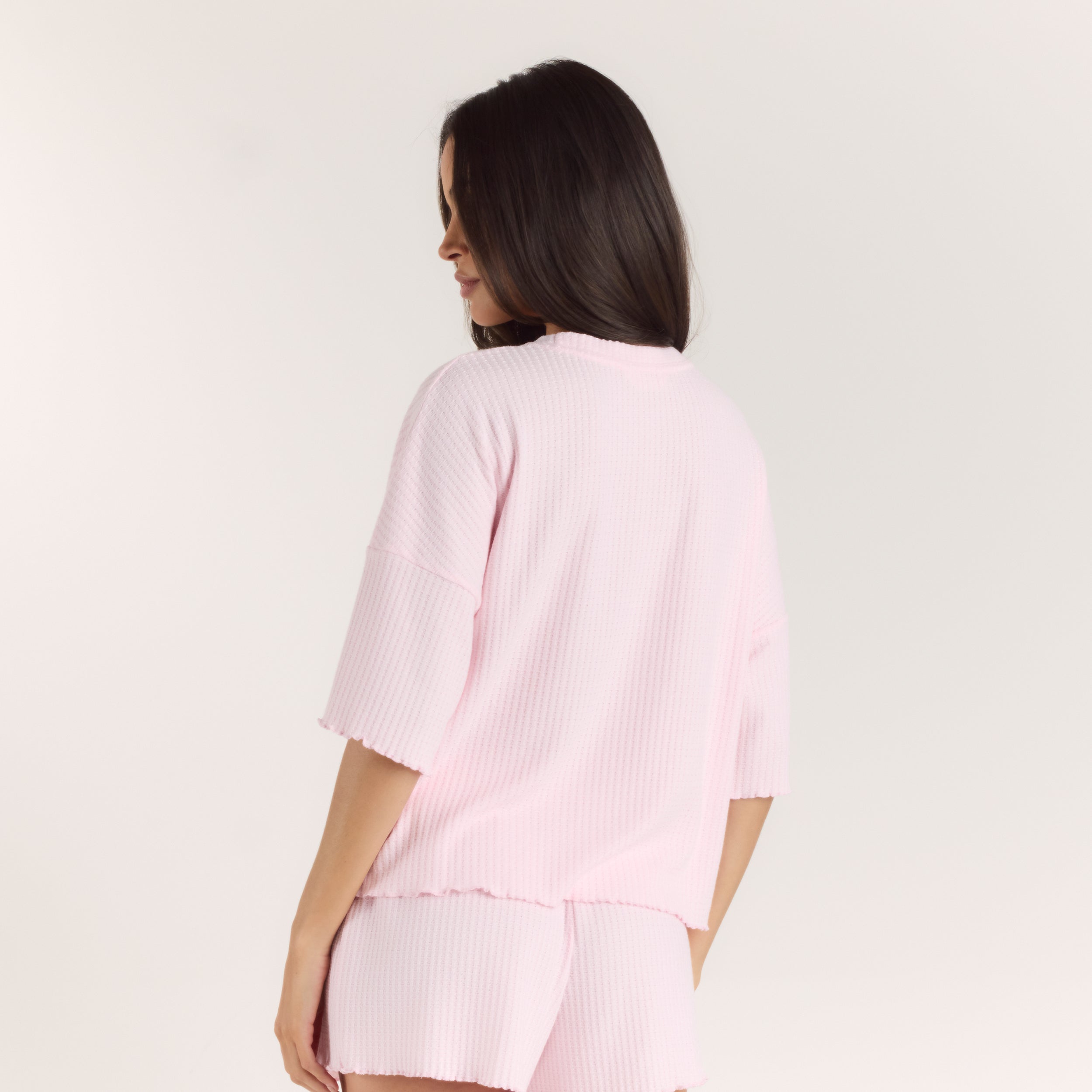 Soft Waffle Pyjama Top - Roze alternate