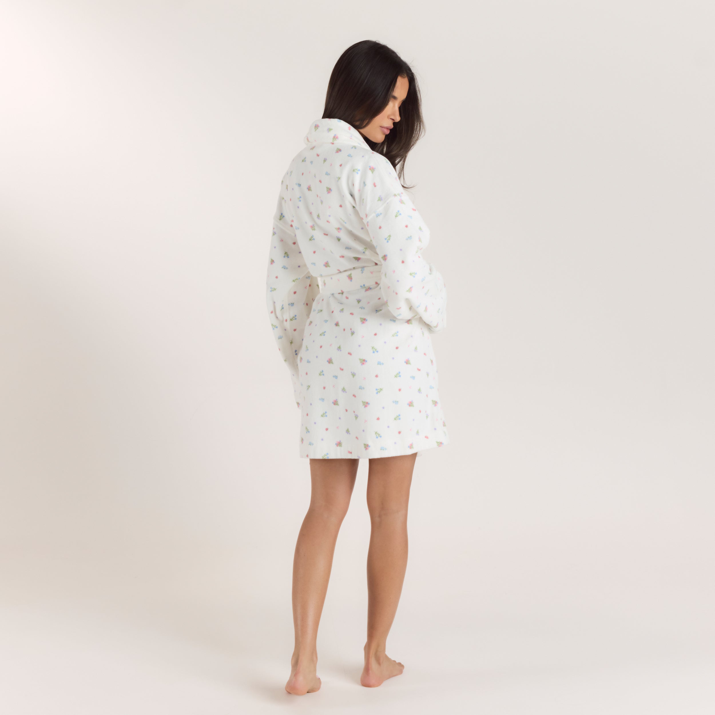 Towelling Badjas | Towelling Badjas - Witte Print