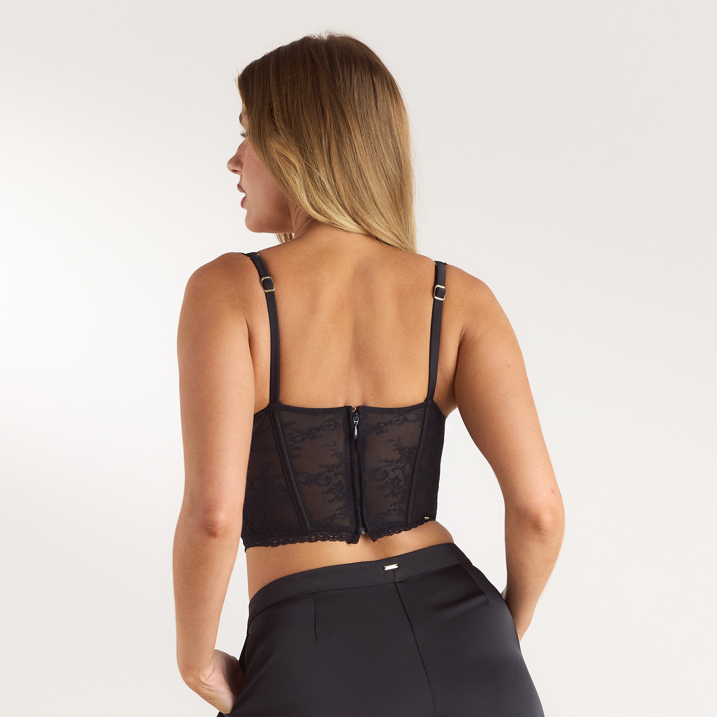 Lace Bralette Top | Lace Bralette Top - Zwart