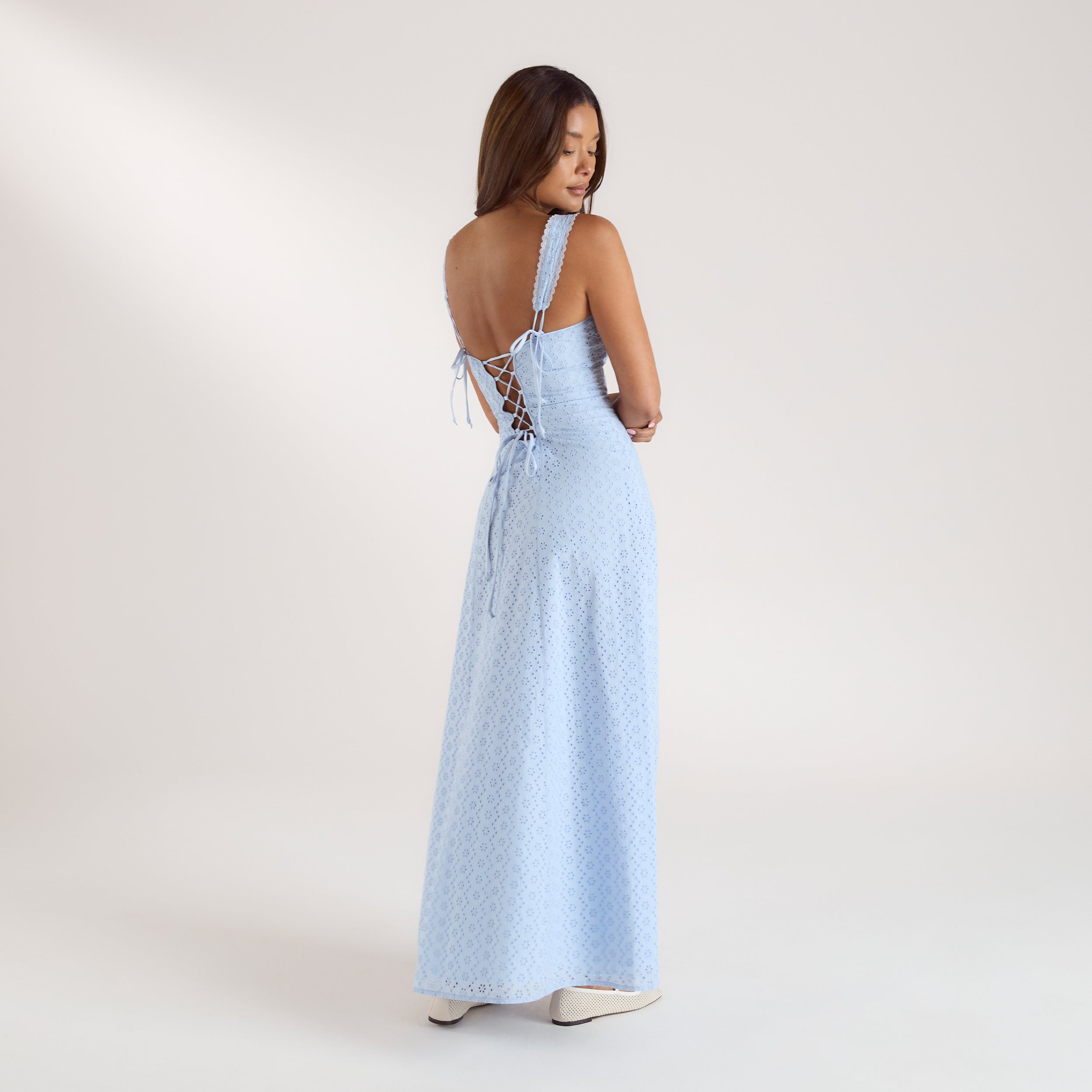 Corset Back Maxijurk | Corset Back Maxijurk - Blauw