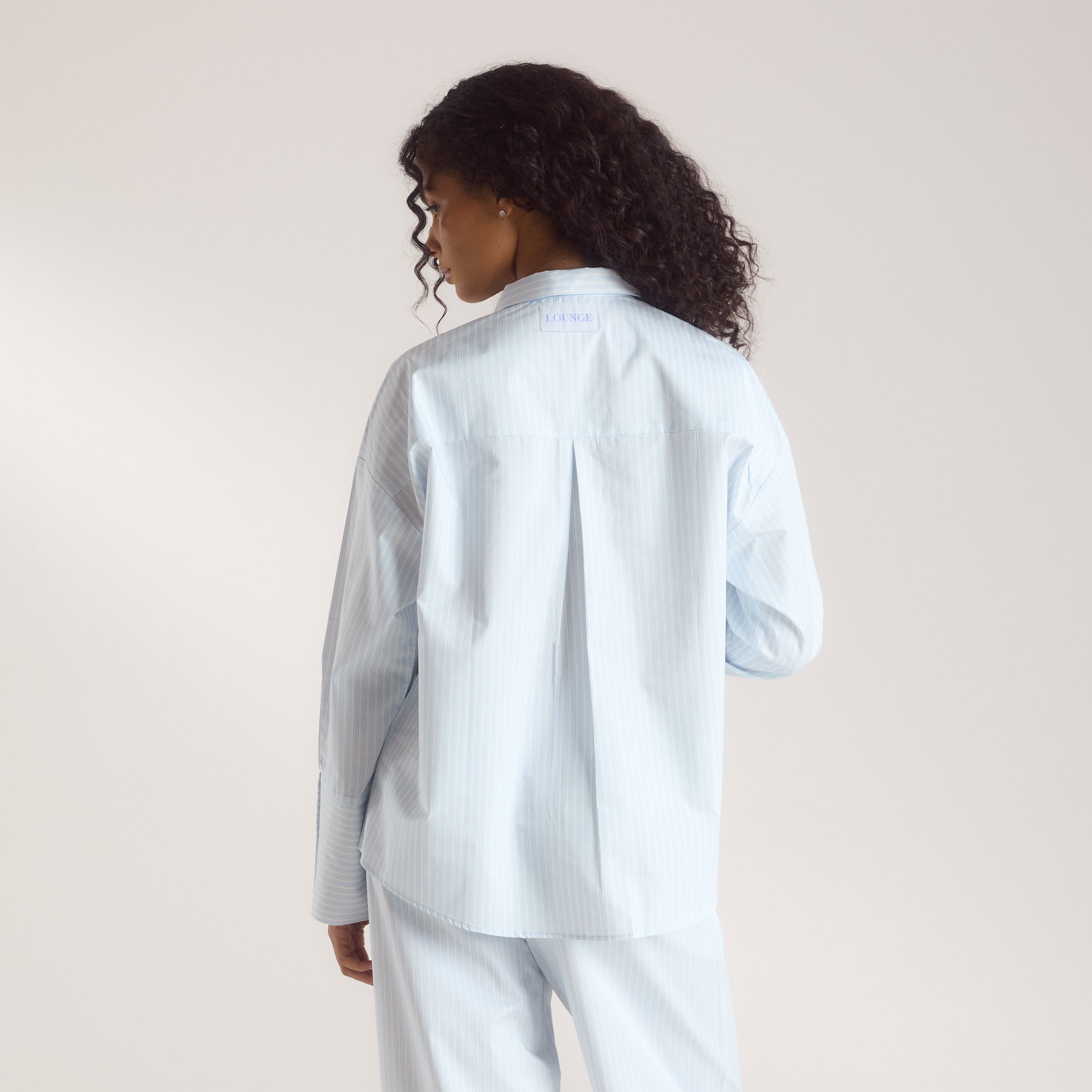 Bloom & Stripe Pyjamashirt | Bloom & Stripe Pyjamashirt - Blauw