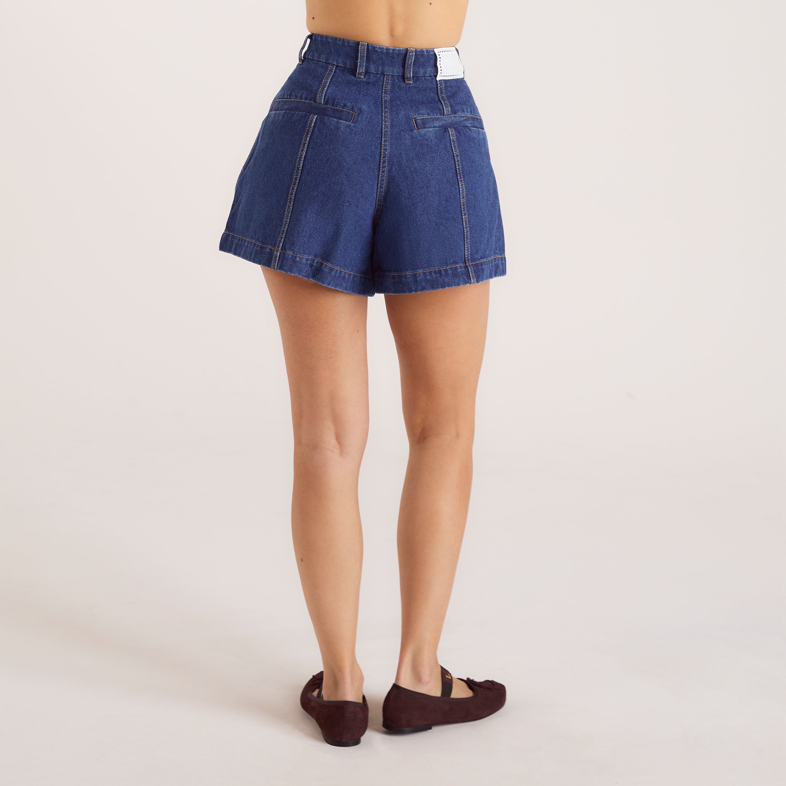 Wide-Hem Denim Shorts | Wide-Hem Denim Shorts - Blauw