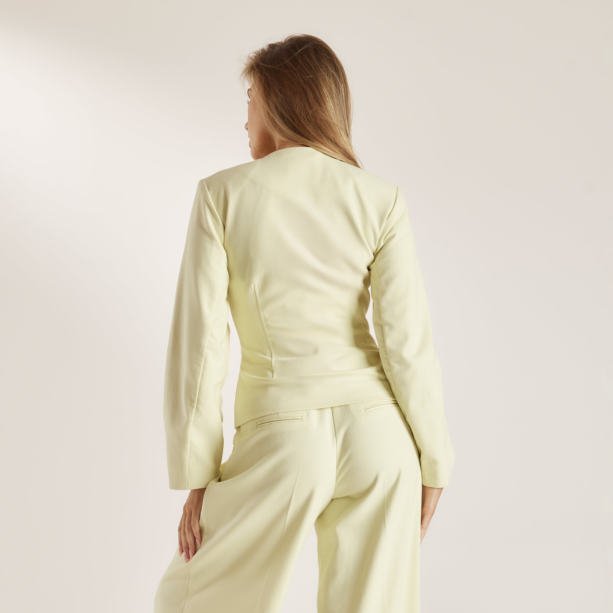 Gestructureerde Jas | Gestructureerde Jas - Karnemelk Geel