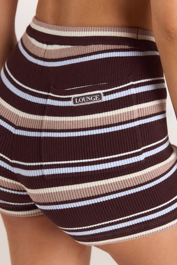 Gebreide Shorts - Brown Stripe alternate