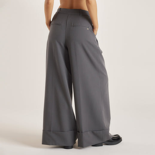 Tailored Turn-Up Broek - Houtskool alternate