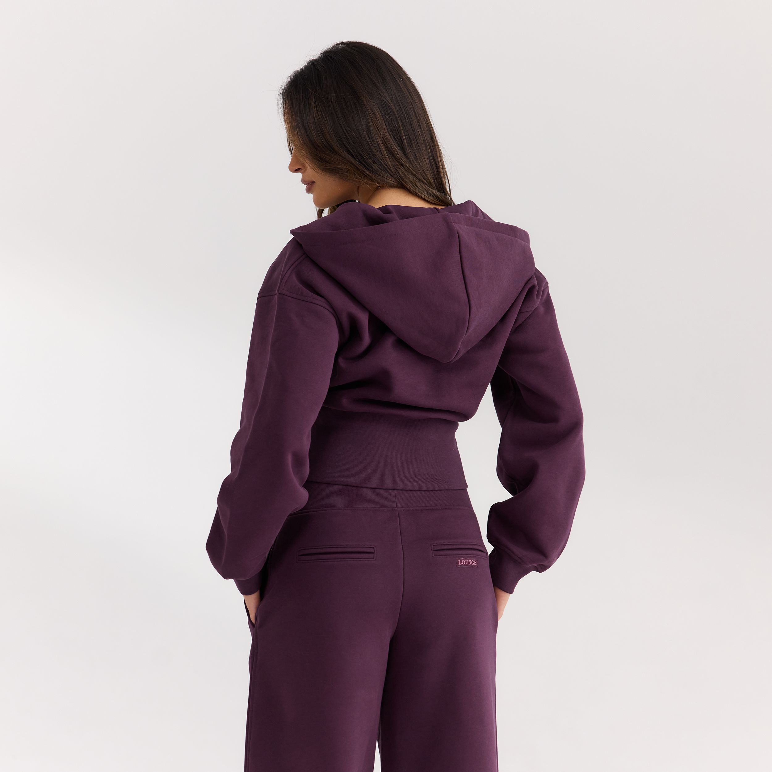Getailleerde hoodie met ritssluiting | Getailleerde hoodie met ritssluiting - Kersenrood
