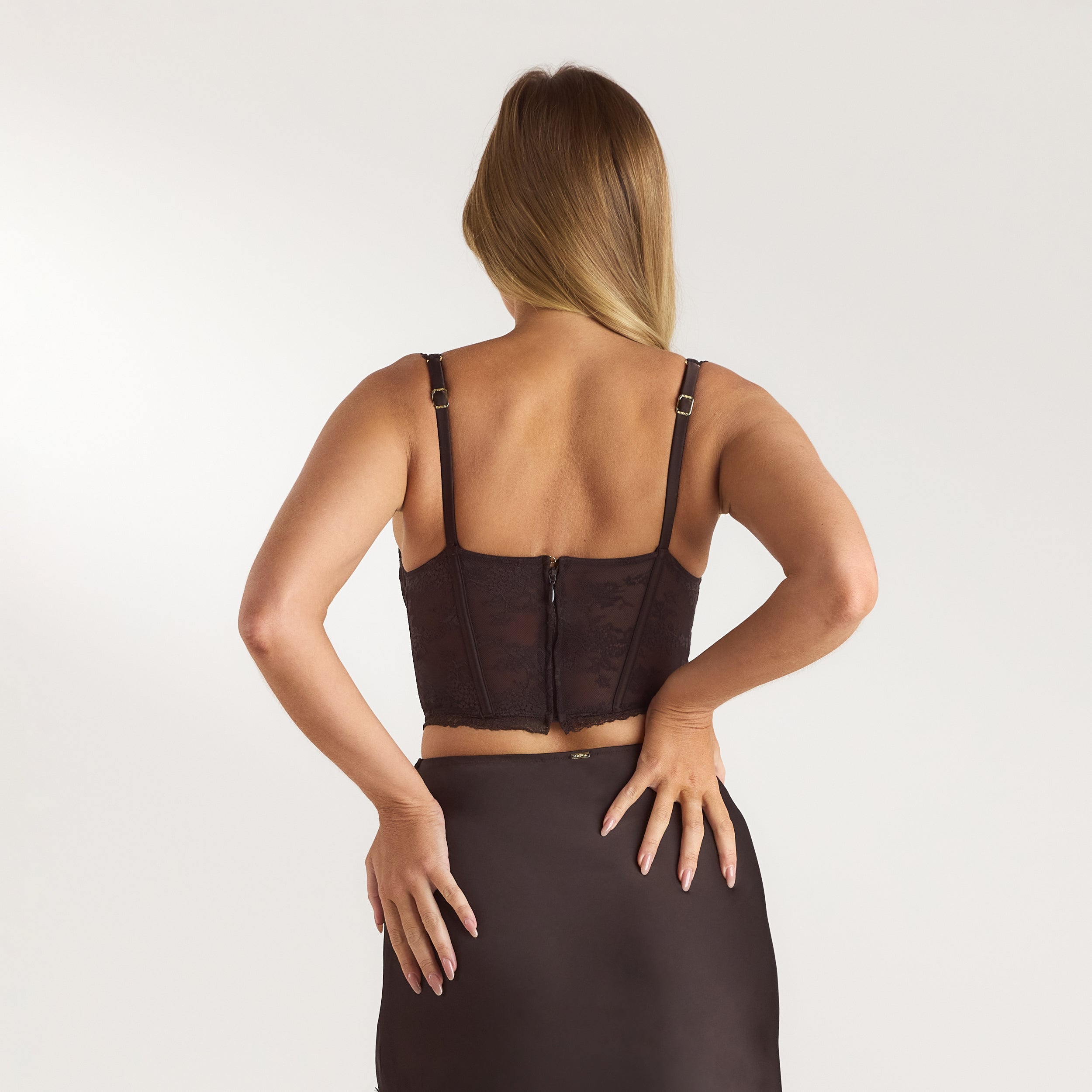 Lace Bralette Top | Lace Bralette Top - Chocolade