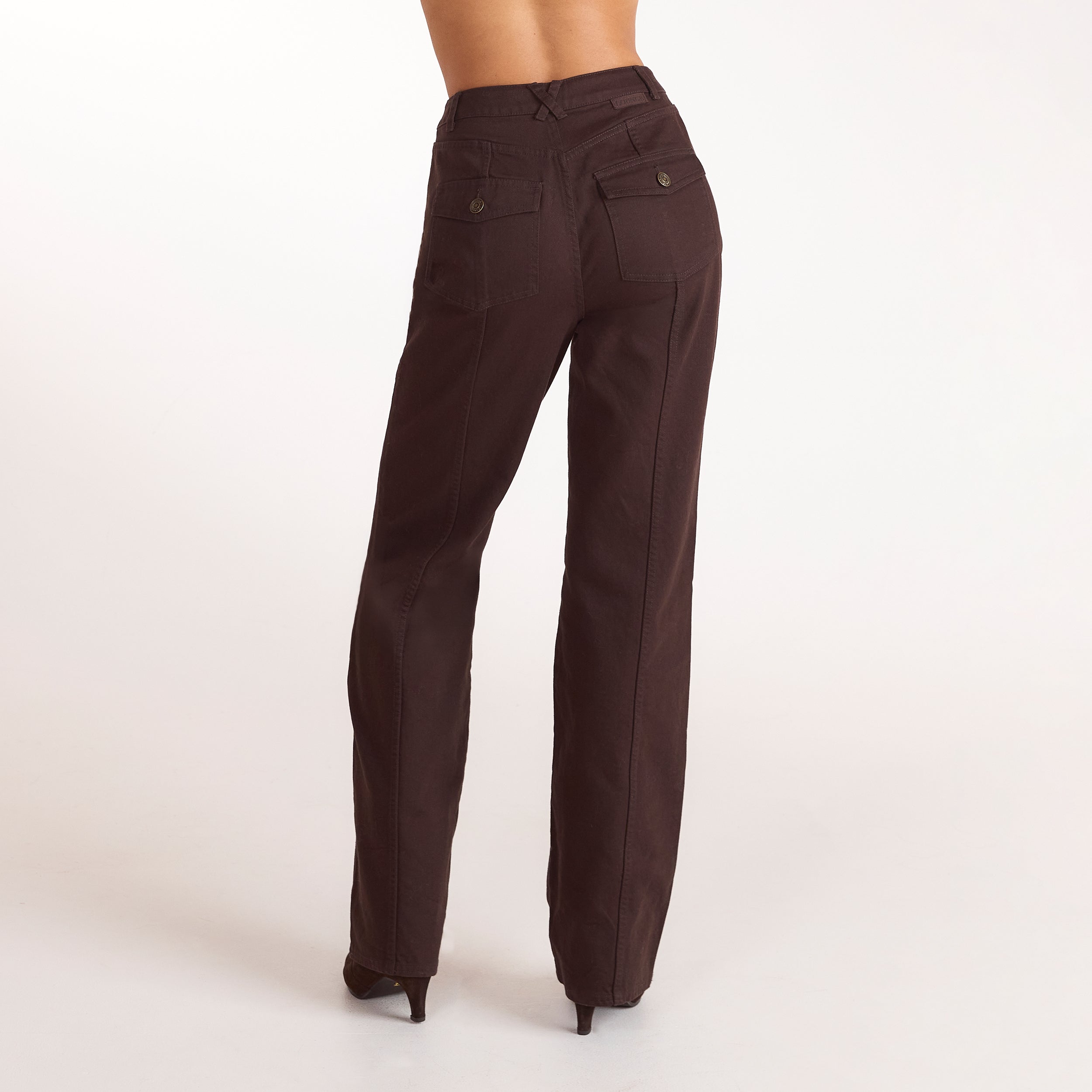 Denim jeans met rechte pijpen - Chocolade alternate