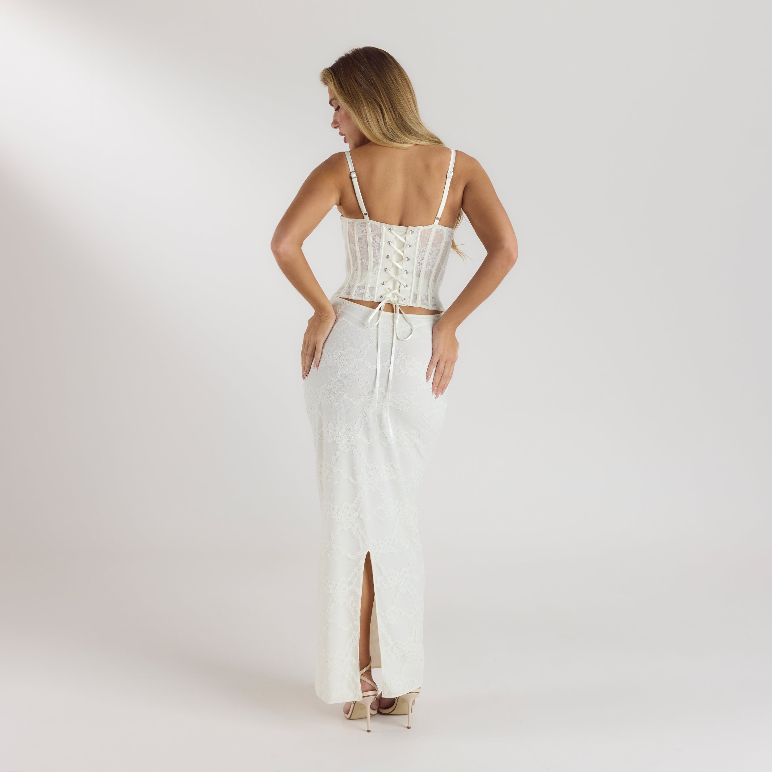 Blossom Maxi-jurk met Bodysuit | Blossom Maxi-jurk met Bodysuit - Crème