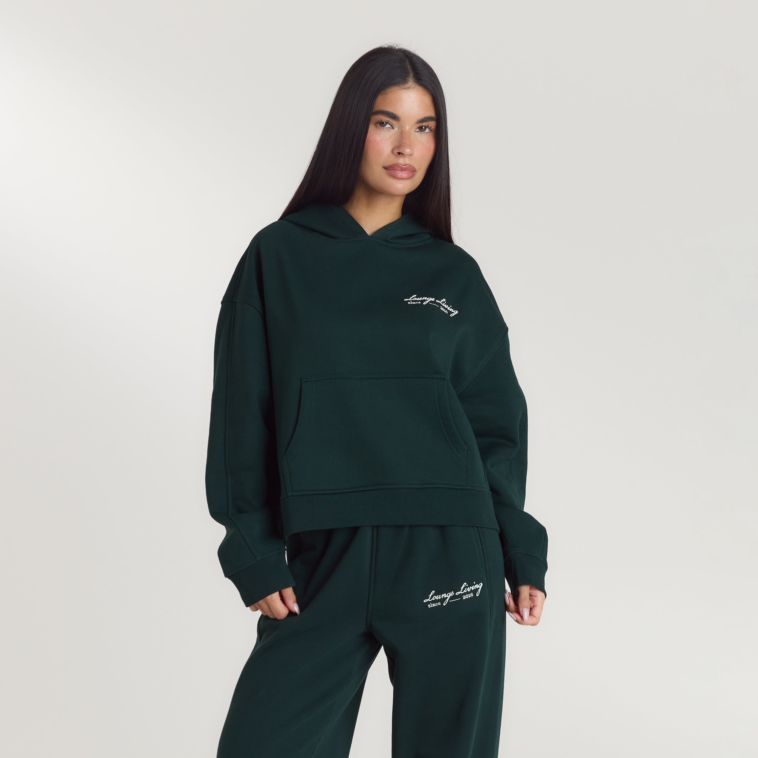 Lounge Living Hoodie | Lounge Living Hoodie - Bosgroen