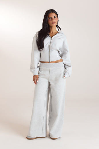 Getailleerde hoodie met ritssluiting - Grijs alternate