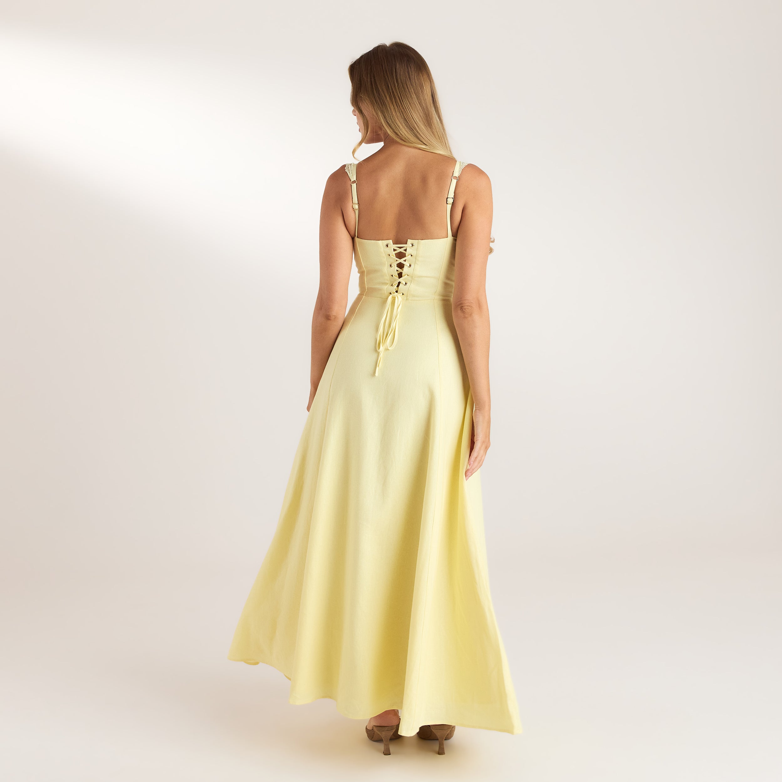 Lace Trim Maxijurk | Lace Trim Maxijurk - Citroen