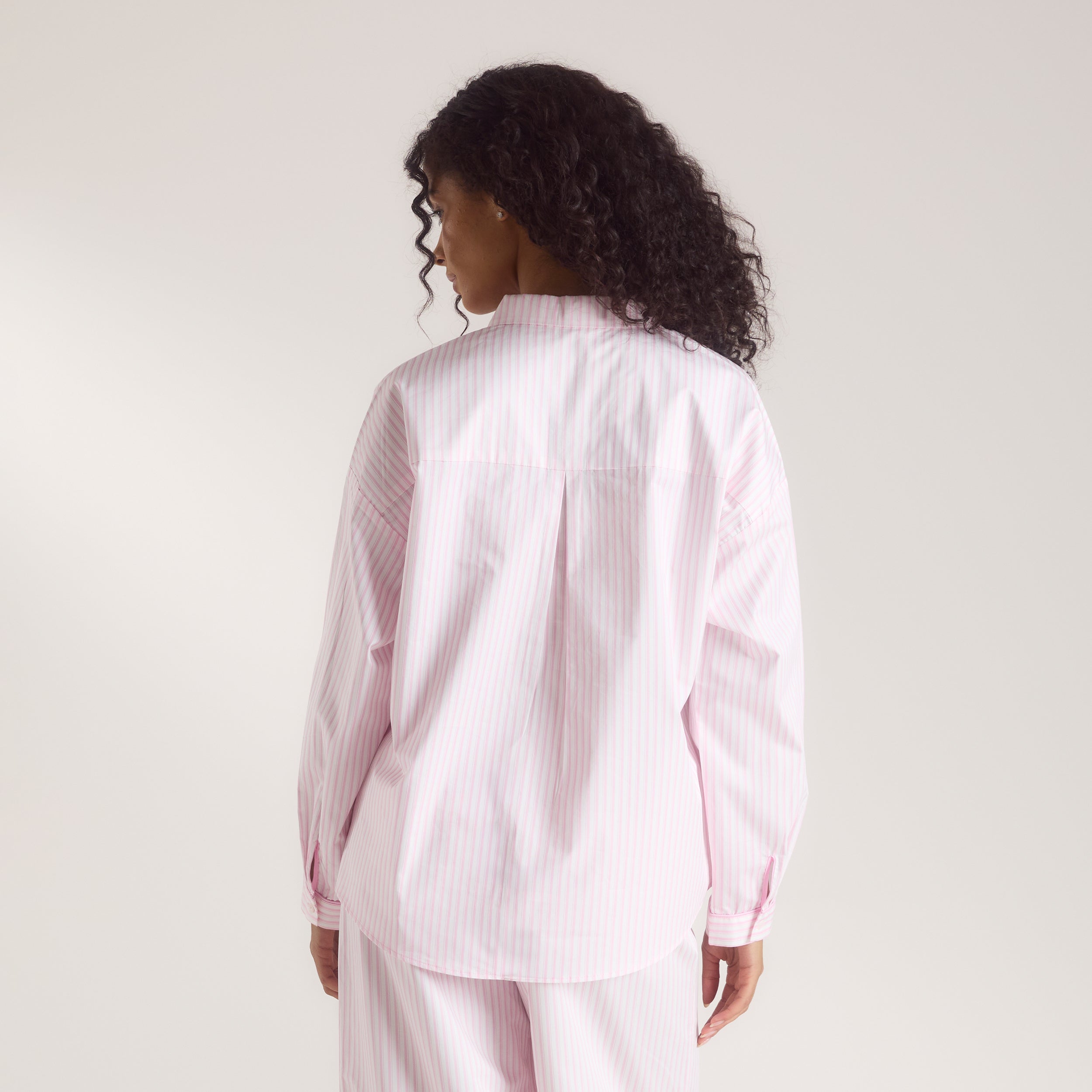 Bloom & Stripe Pyjamashirt - Roze alternate