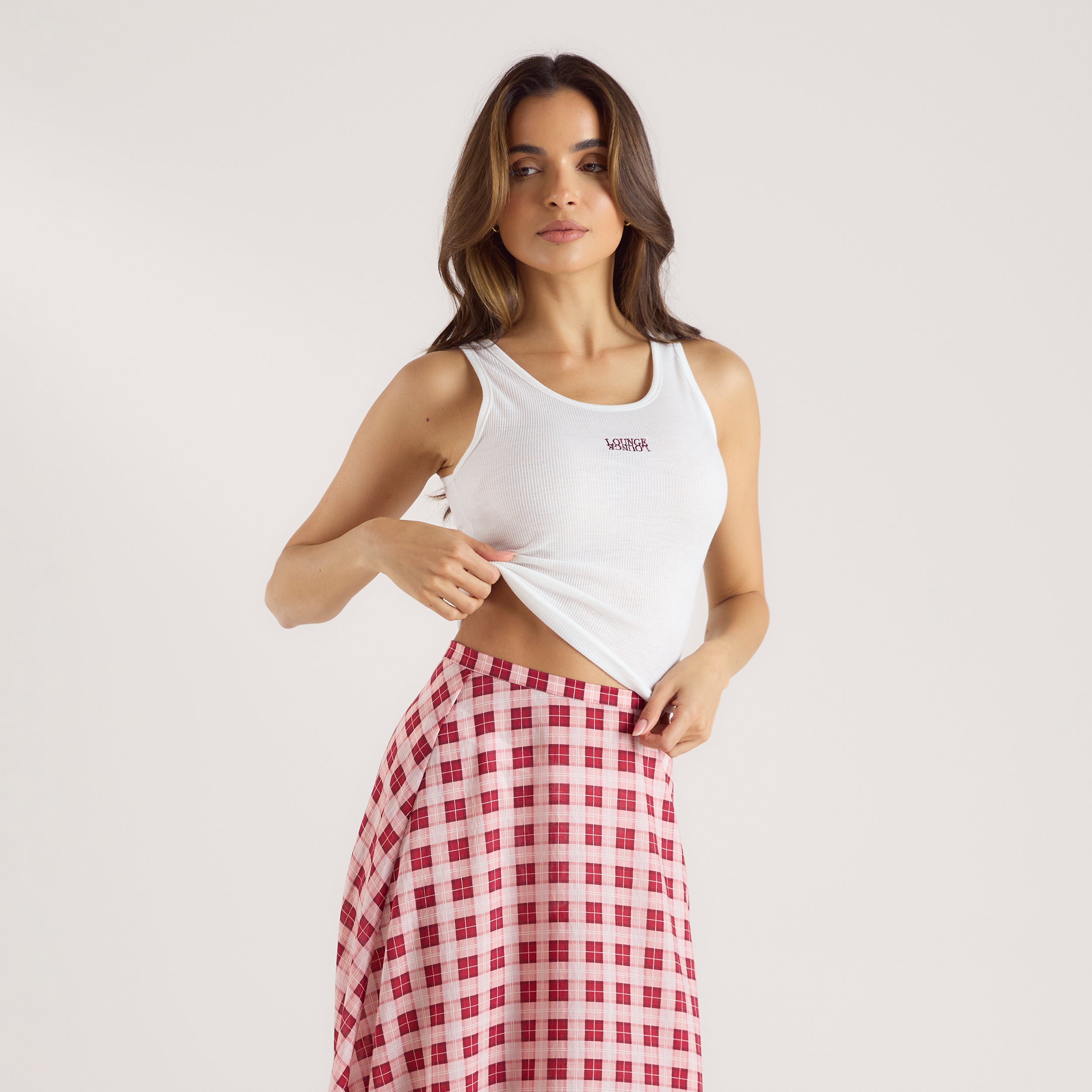 Sheer Geribd Vest Top | Sheer Geribd Vest Top - Wit