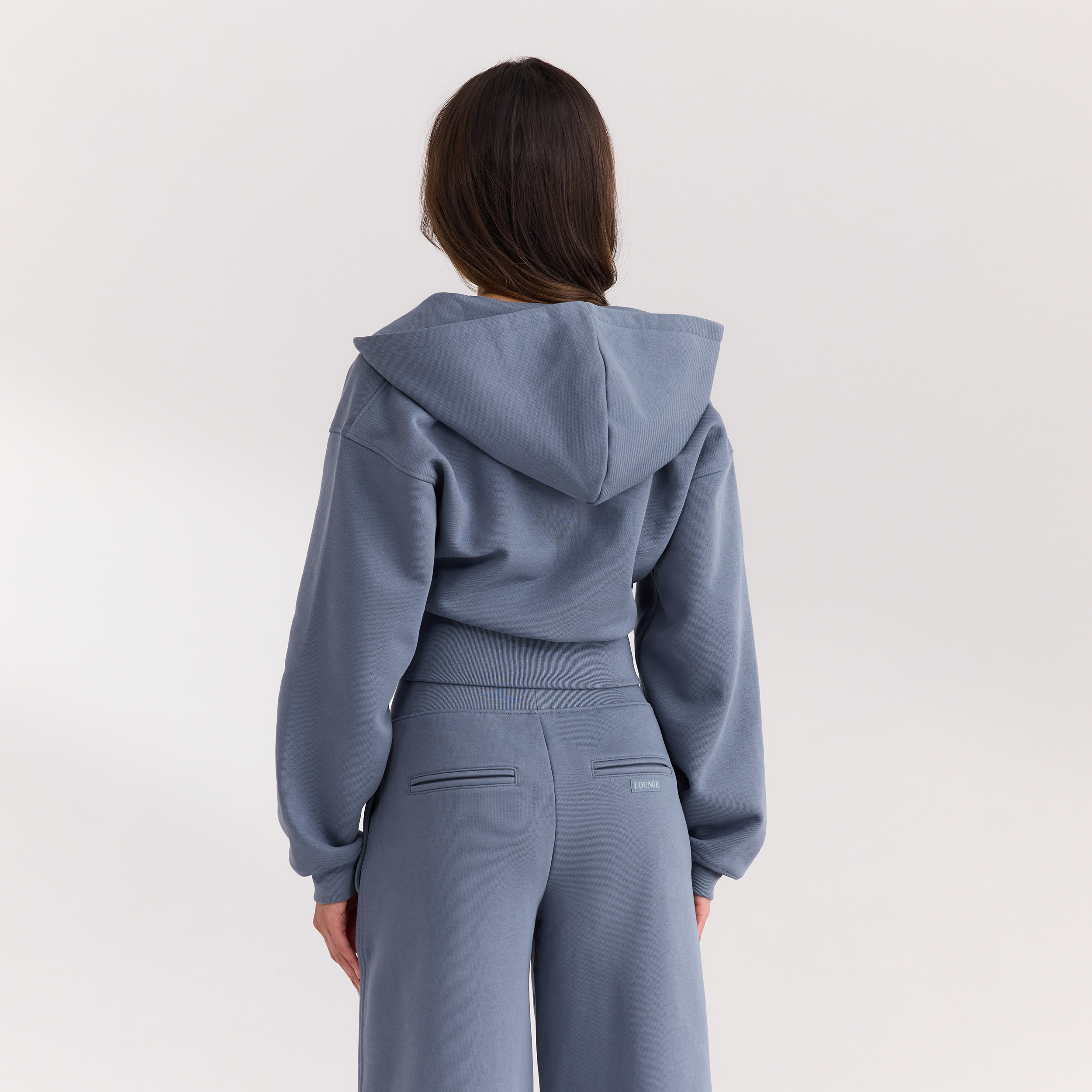 Getailleerde hoodie met ritssluiting | Getailleerde hoodie met ritssluiting - Leiblauw