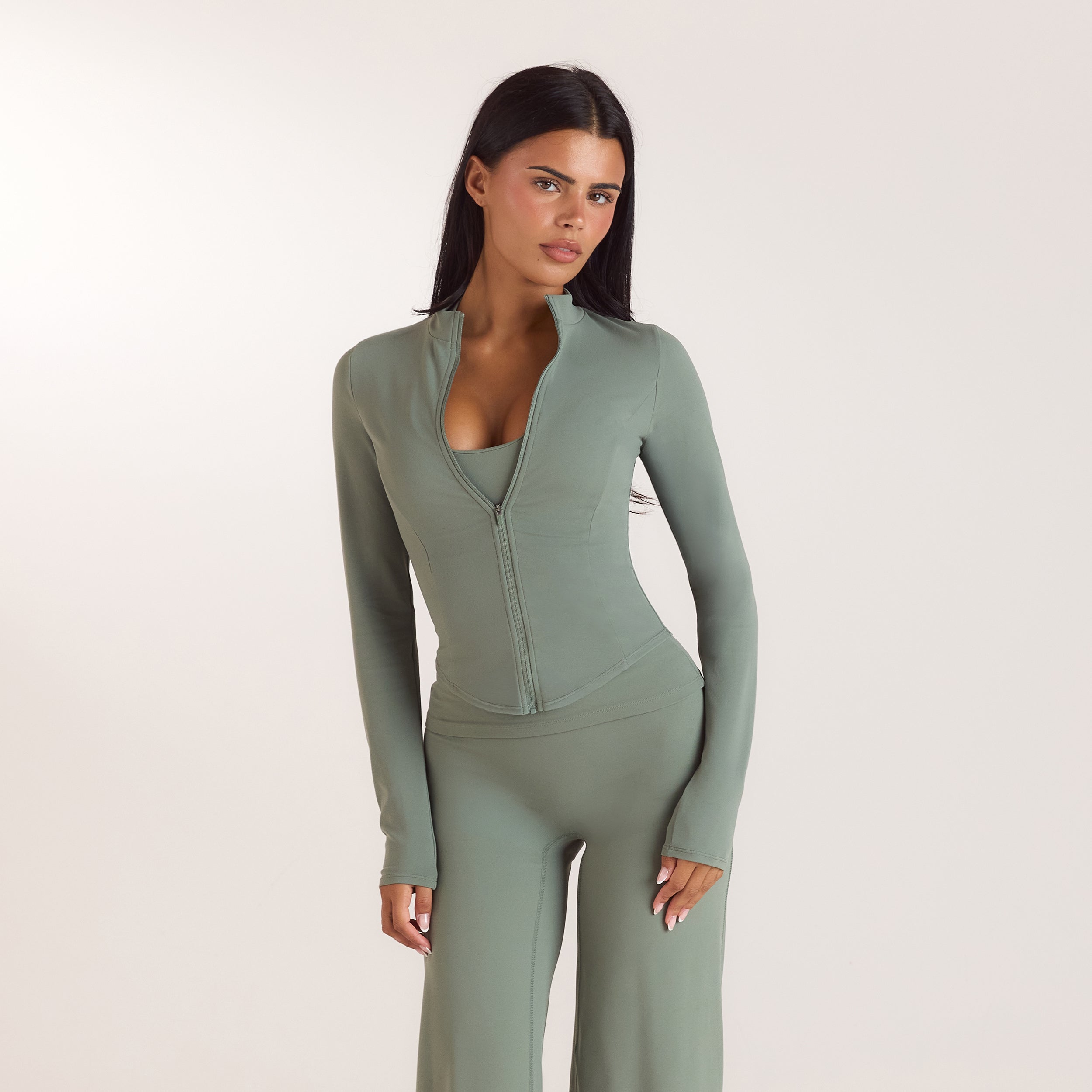 ContourSoft™ Cinch Jas met rits | ContourSoft™ Cinch Jas met rits - Saliegroen