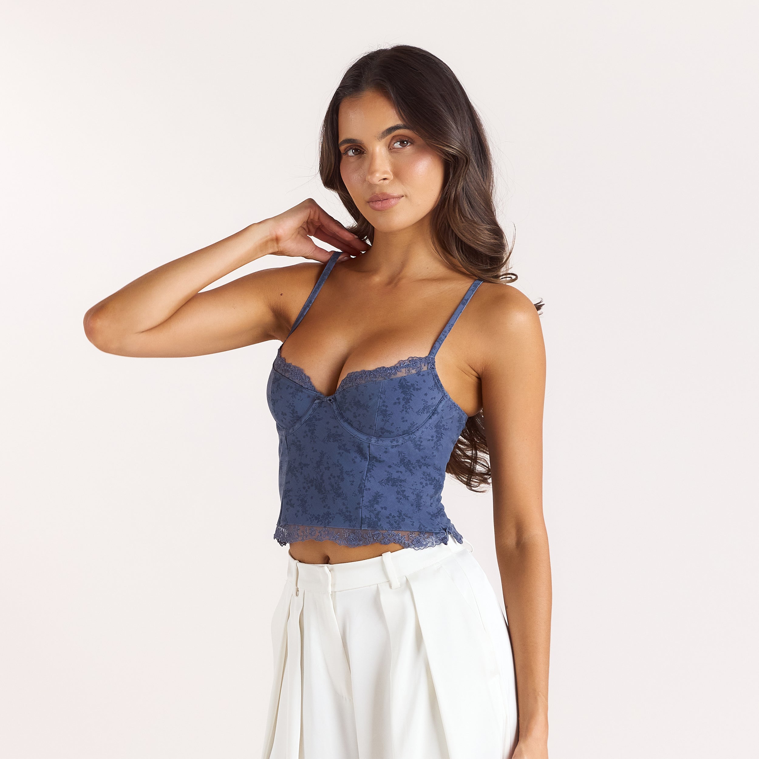 Wired Cami-top | Wired Cami-top - Marineblauw