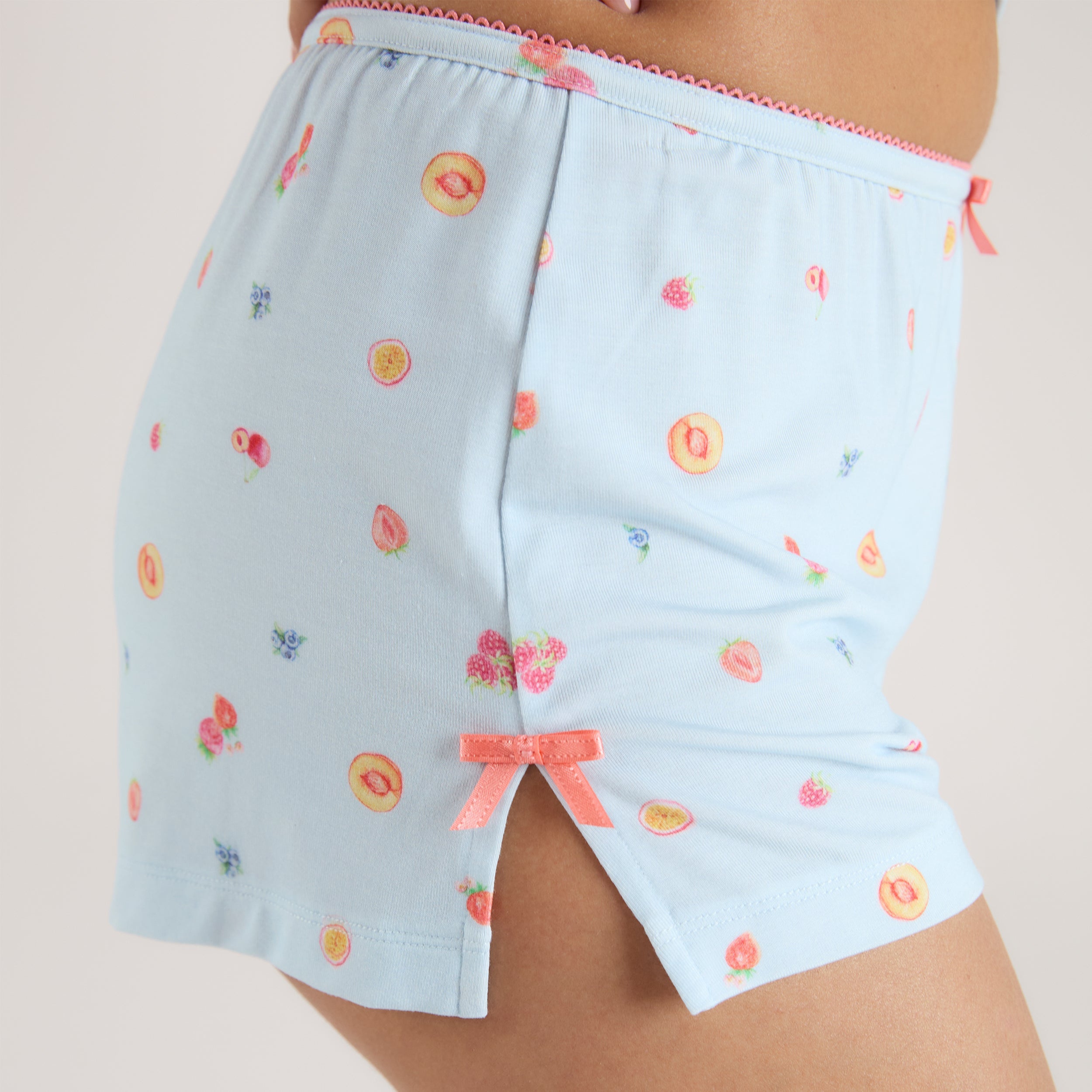 Modal Pyjama Shorts | Modal Pyjama Shorts - Blauwe Fruitprint