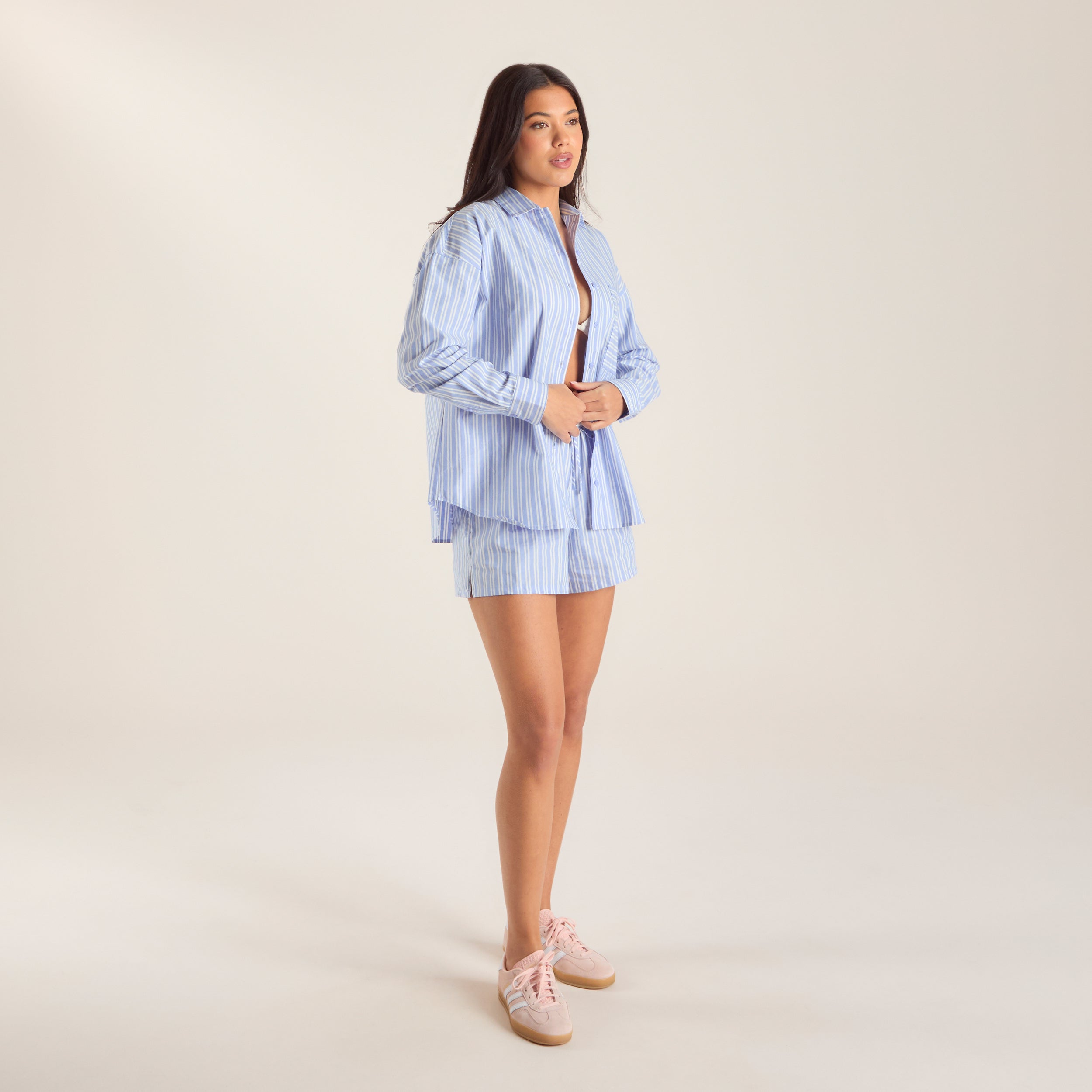 Oversized Pinstripe Shirt | Oversized Pinstripe Shirt - Blauw