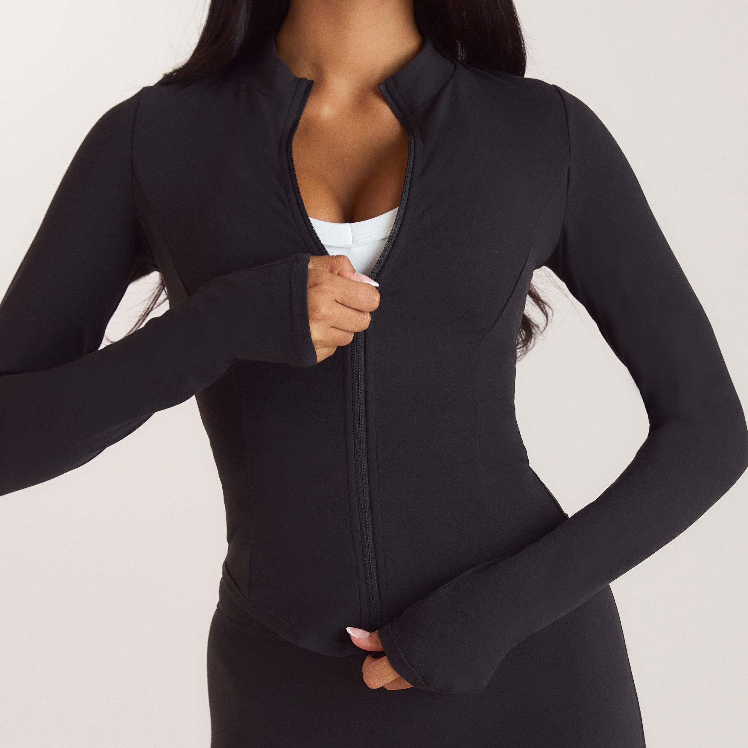 ContourSoft™ Cinch Jas met rits | ContourSoft™ Cinch Jas met rits - Zwart