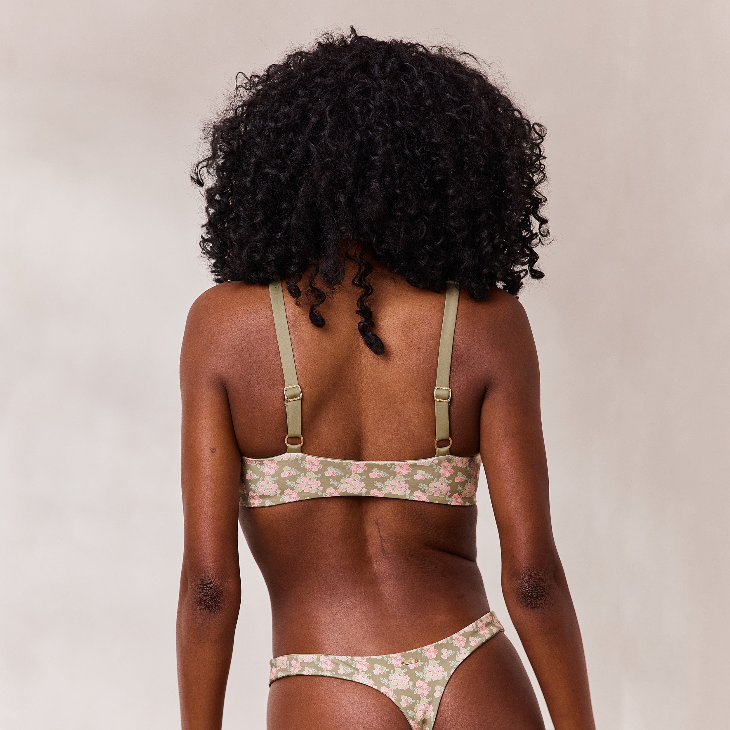 Omkeerbaar Plunge Bikinitop  | Omkeerbaar Plunge Bikinitop - Groen/Bloemenprint