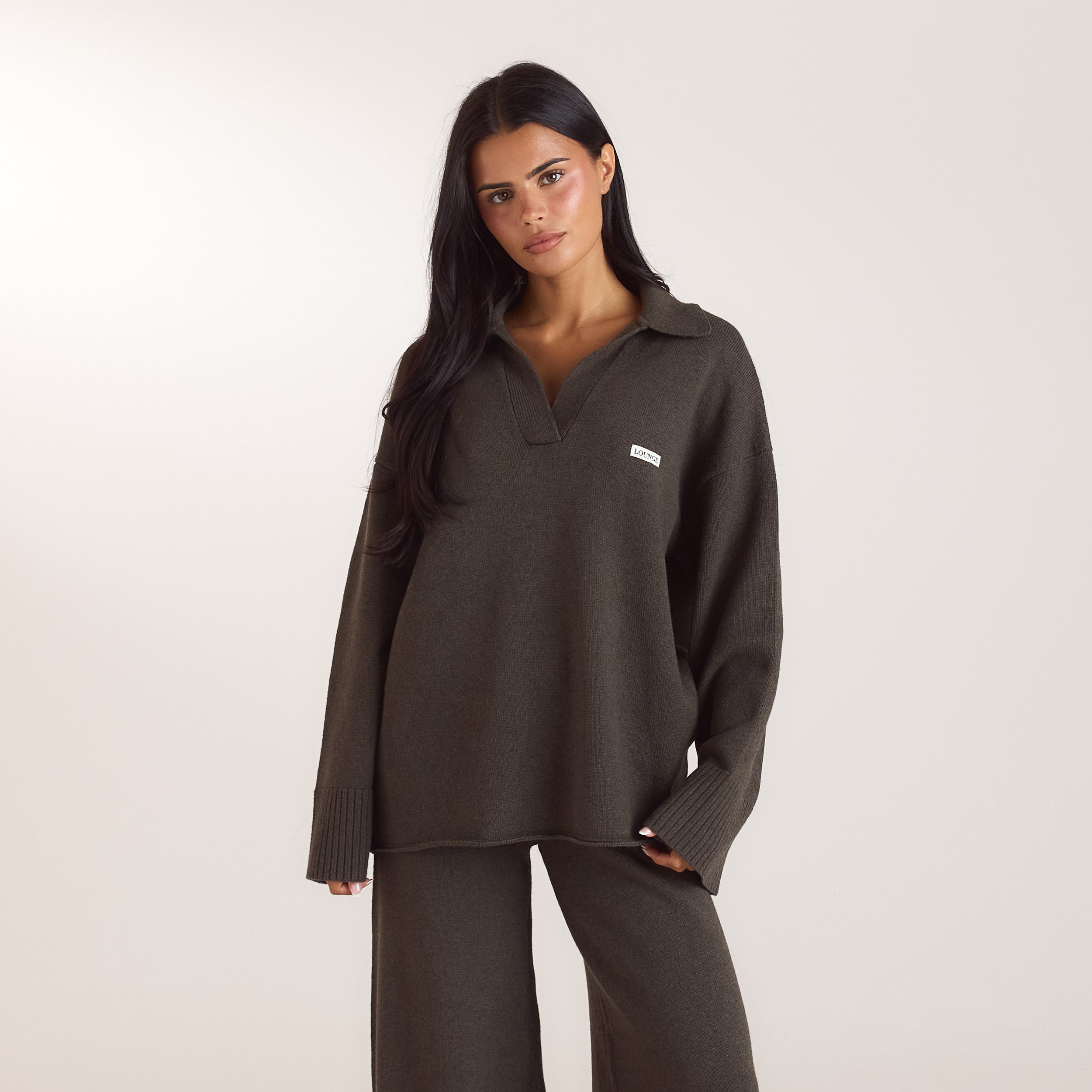 Gebreide jumper met halve sluiting | Gebreide jumper met halve sluiting - Mos