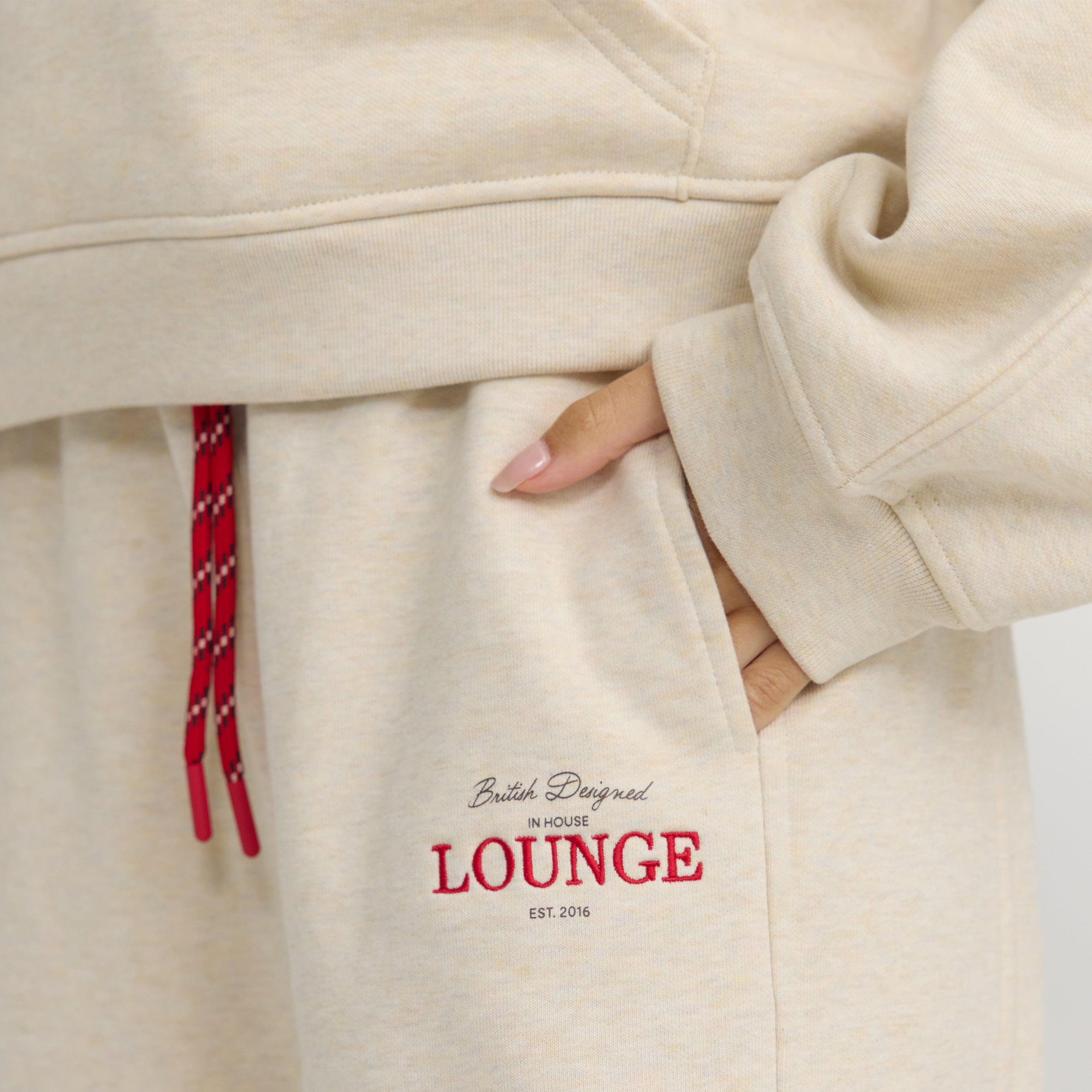 Rechte Joggingbroek - Havermout Marl alternate