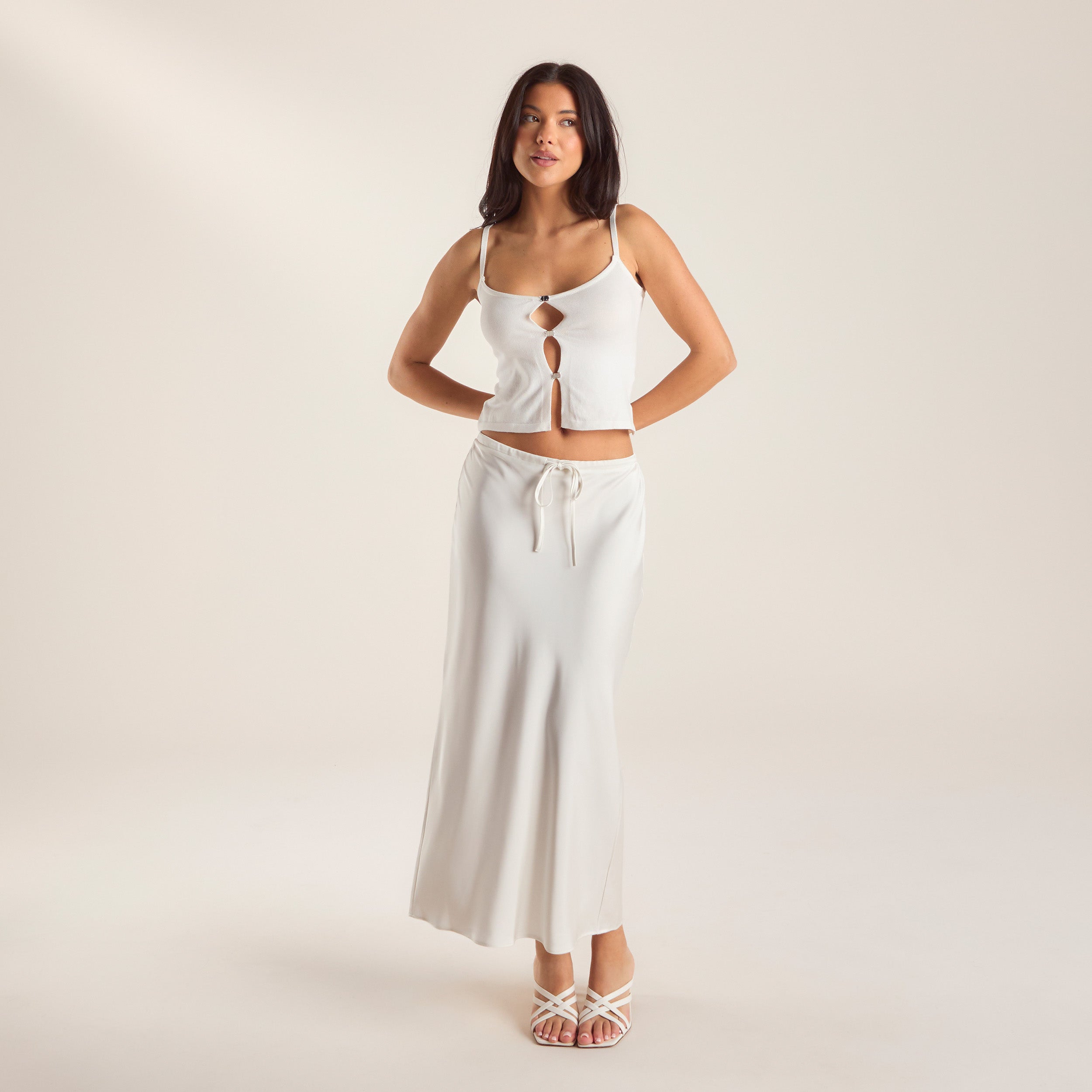 Gebreide Camitop | Gebreide Camitop - Gebroken Wit