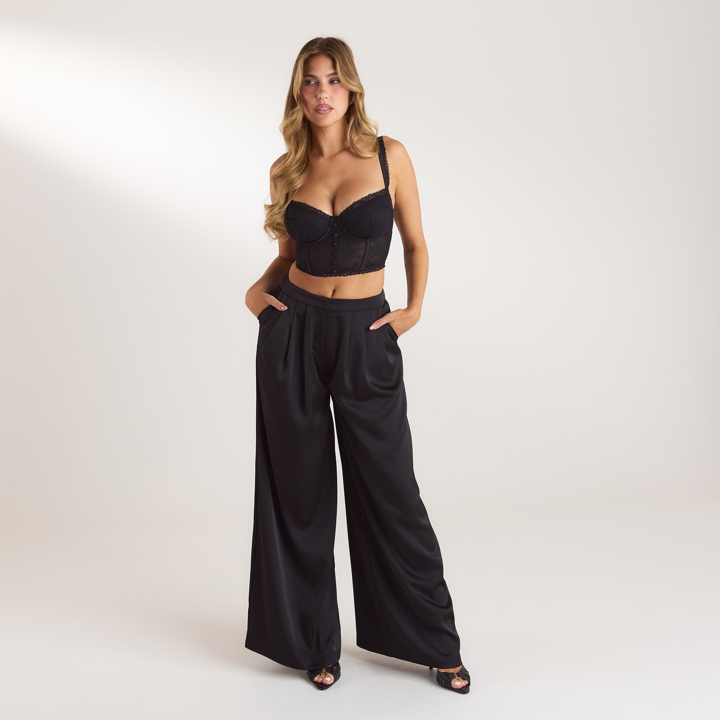 Lace Bralette Top | Lace Bralette Top - Zwart